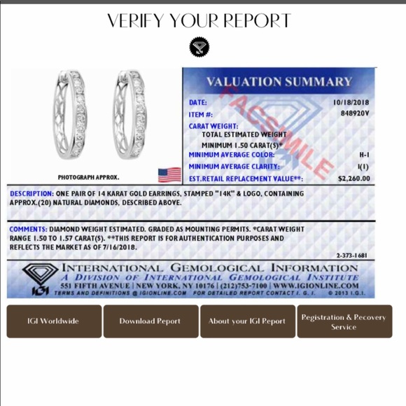 White Gold Diamond Earrings 1.5 CT - Picture 1 of 4